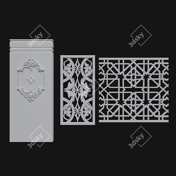 Elegant Plaster 3D Model 3D model image 1