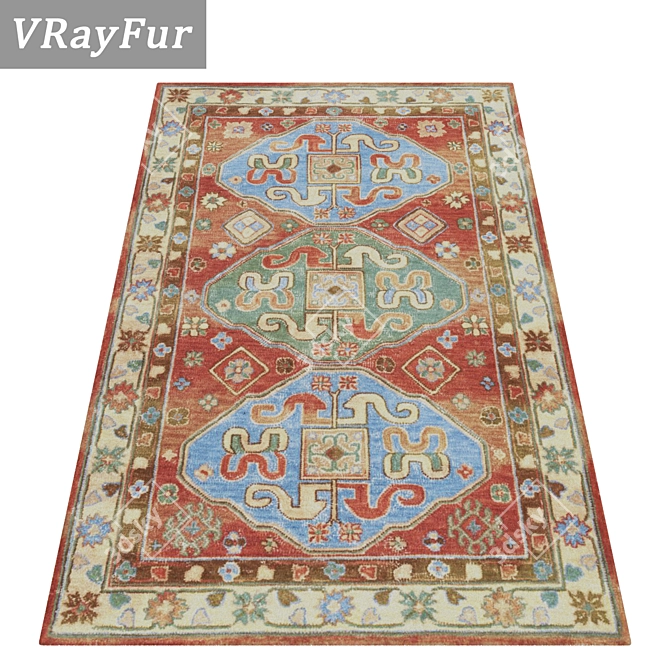 Luxury Set of 3 Carpets 3D model image 2