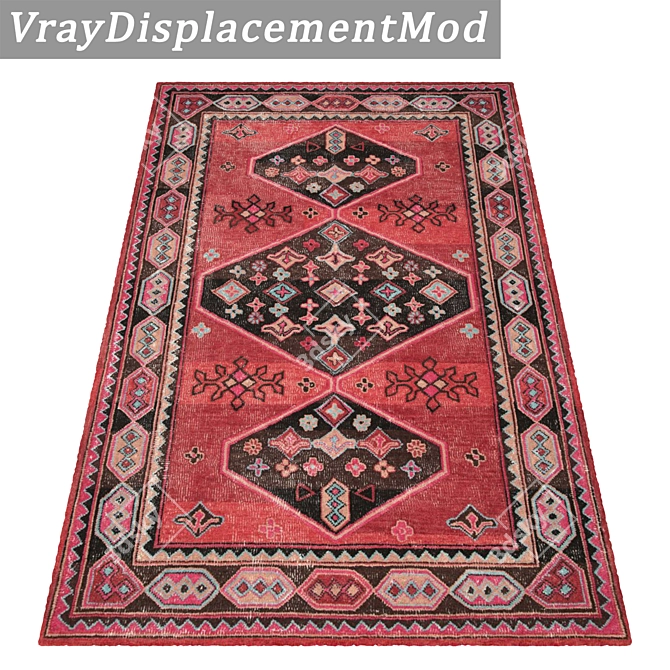 Luxury Set of 3 Carpets 3D model image 3