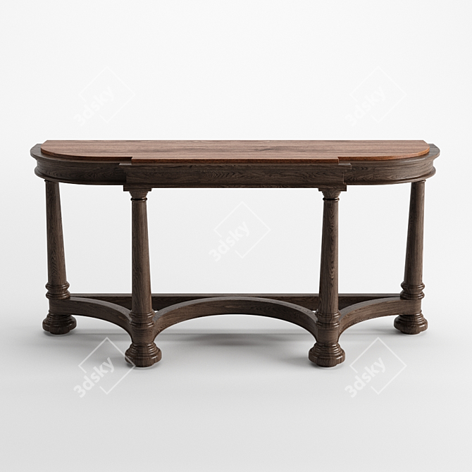 Modern Half Moon D-End Table 3D model image 2