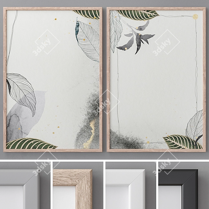 Abstract Art Frames Set 3D model image 1