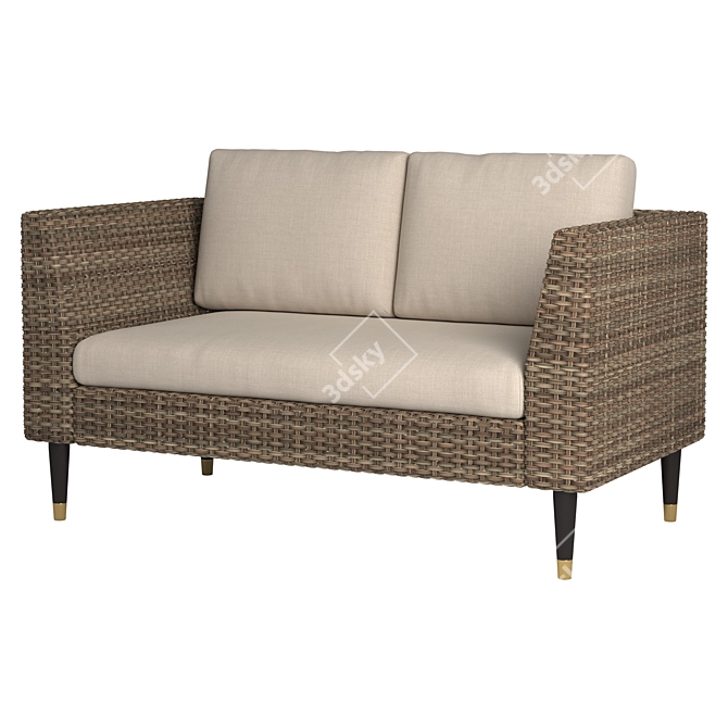 Cozy Wicker Love Seat 3D model image 1