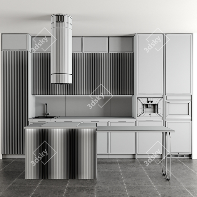 Modern Kitchen Interior Design 3D model image 5