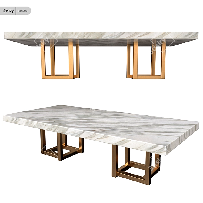 Sleek Petra Table: Modern Elegance 3D model image 2