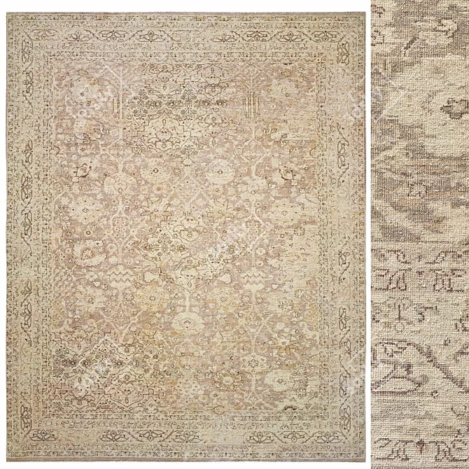 Luxury Almira Wool Rug 3D model image 1