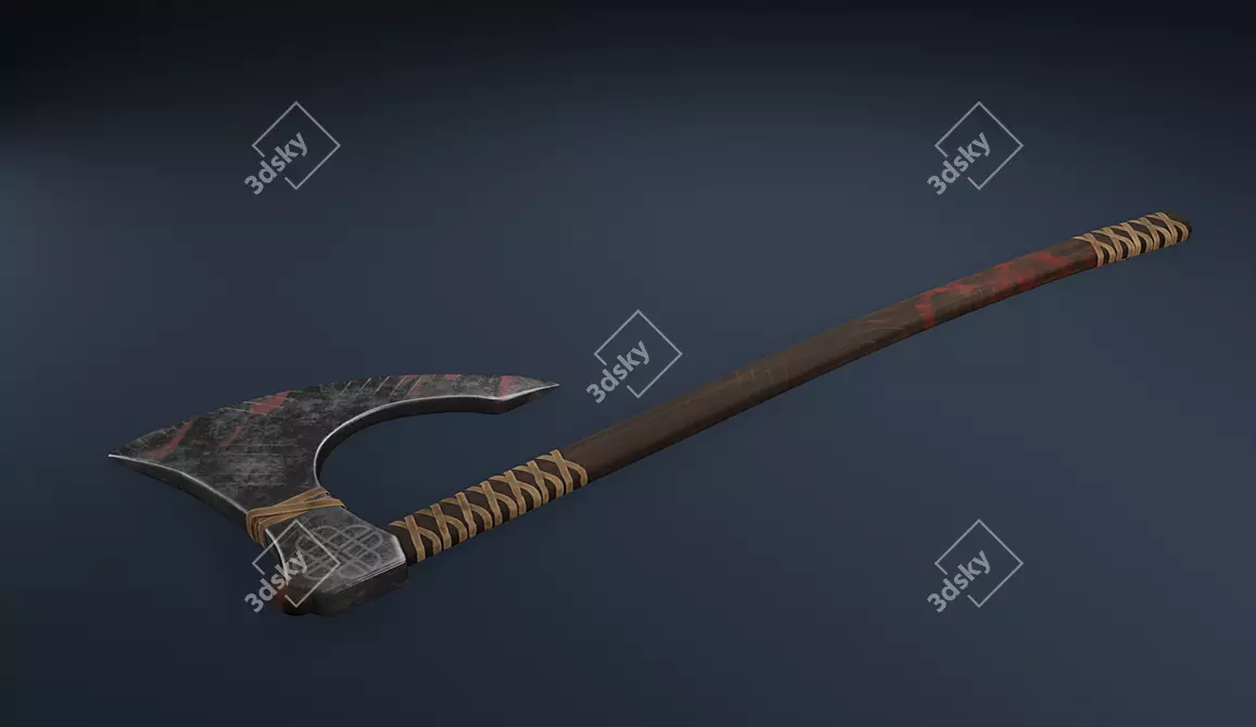 Legendary Viking Battle Ax 3D model image 1