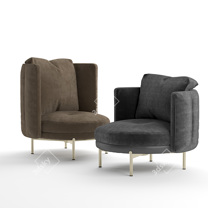 Modern Minotti Torii Armchair 3D model image 2