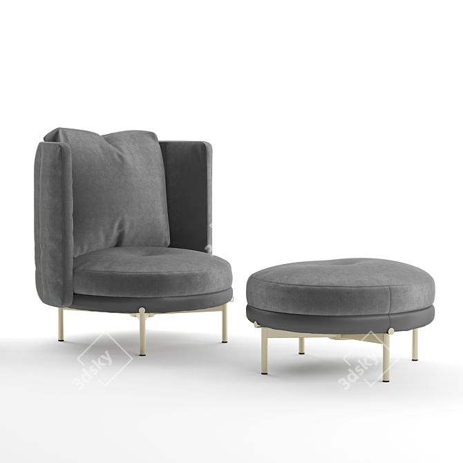 Modern Minotti Torii Armchair 3D model image 4