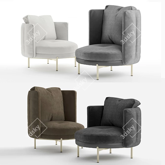 Modern Minotti Torii Armchair 3D model image 6