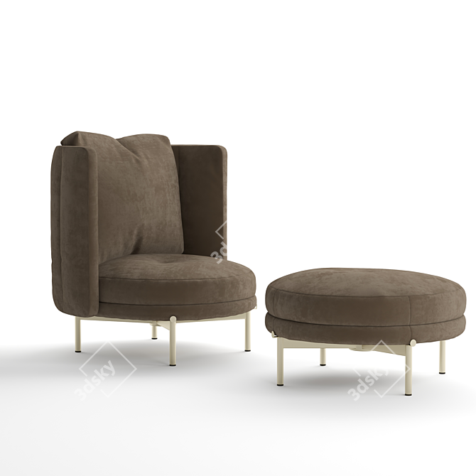 Modern Minotti Torii Armchair 3D model image 11