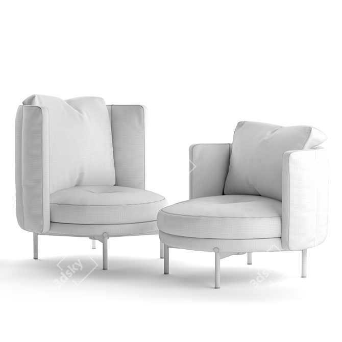 Modern Minotti Torii Armchair 3D model image 12