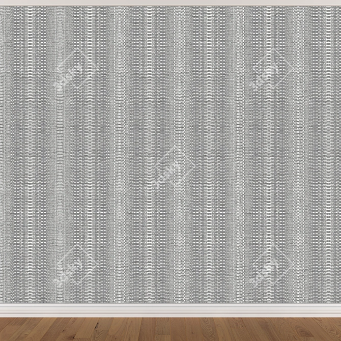 Seamless Wallpaper Set with 3 Colors 3D model image 2