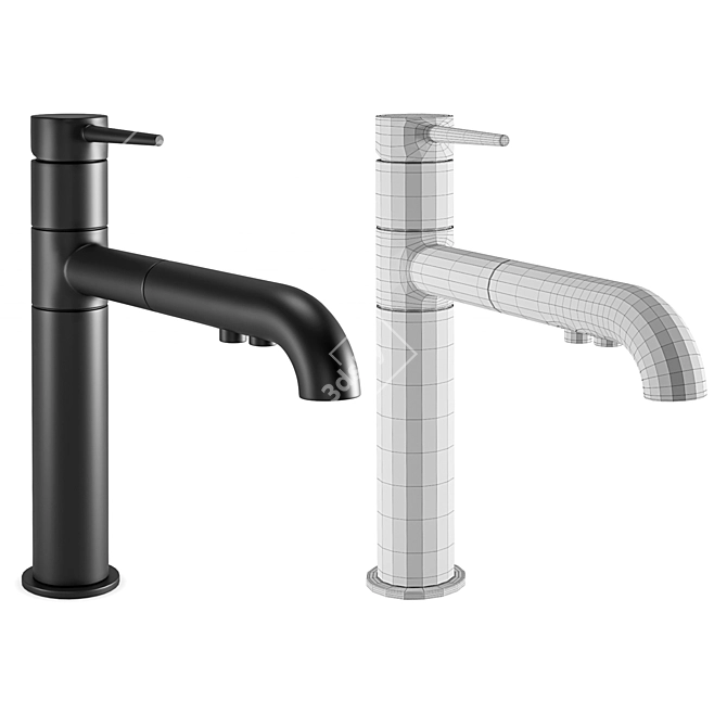 Sleek Faucet Set Collection 3D model image 4