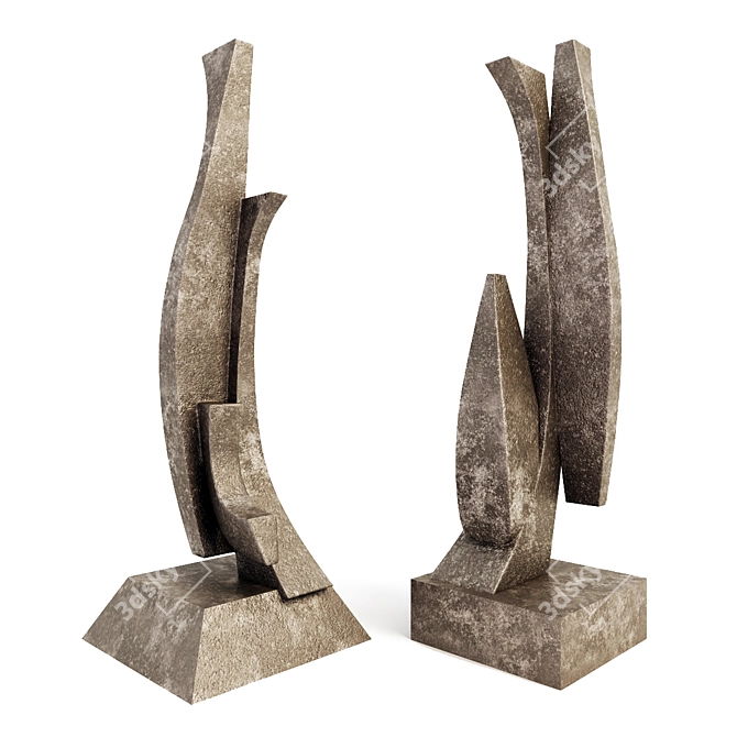 Abstract Sculptures Set: Modern Art Décor 3D model image 1