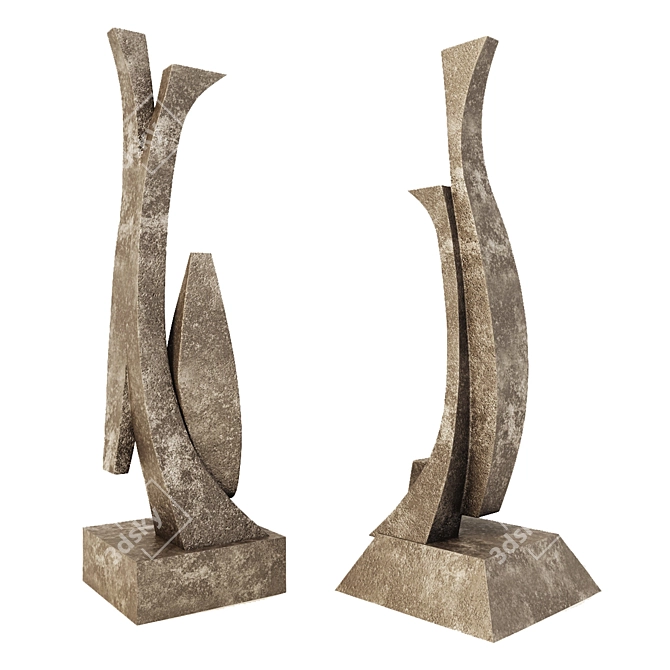 Abstract Sculptures Set: Modern Art Décor 3D model image 2