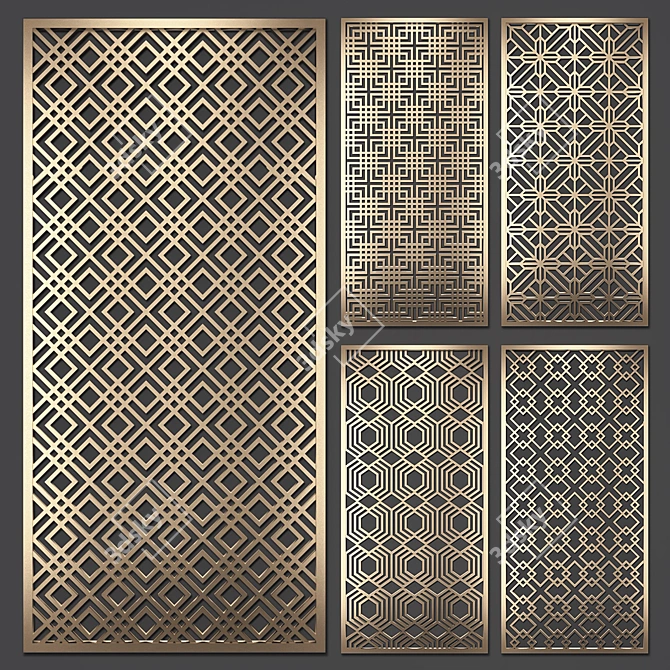 Title: Decorative Partition Set: Stylish and Functional 3D model image 4