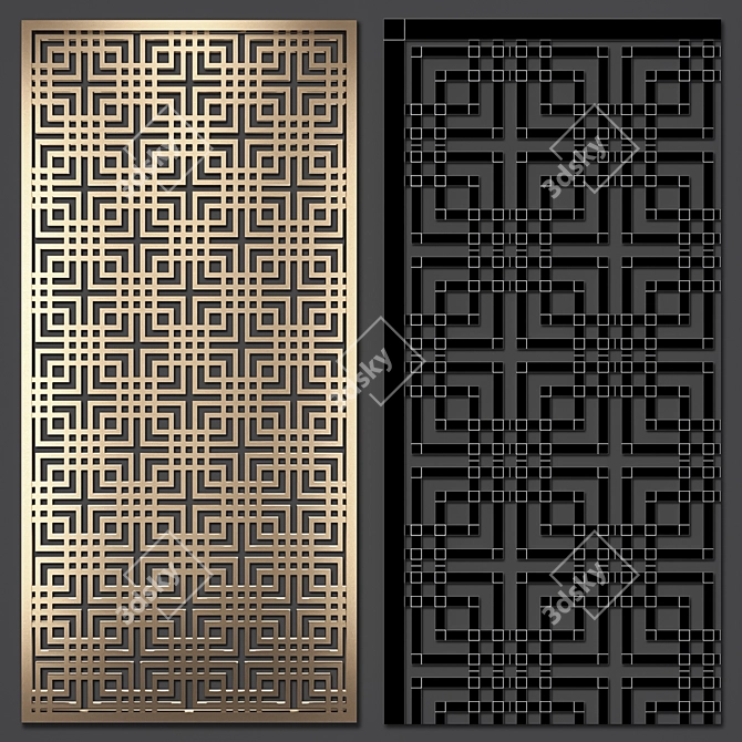 Title: Decorative Partition Set: Stylish and Functional 3D model image 5