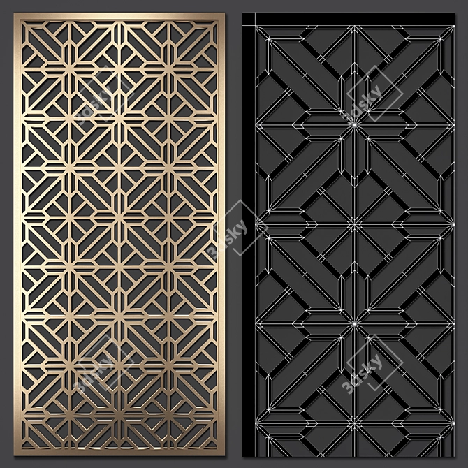 Title: Decorative Partition Set: Stylish and Functional 3D model image 1