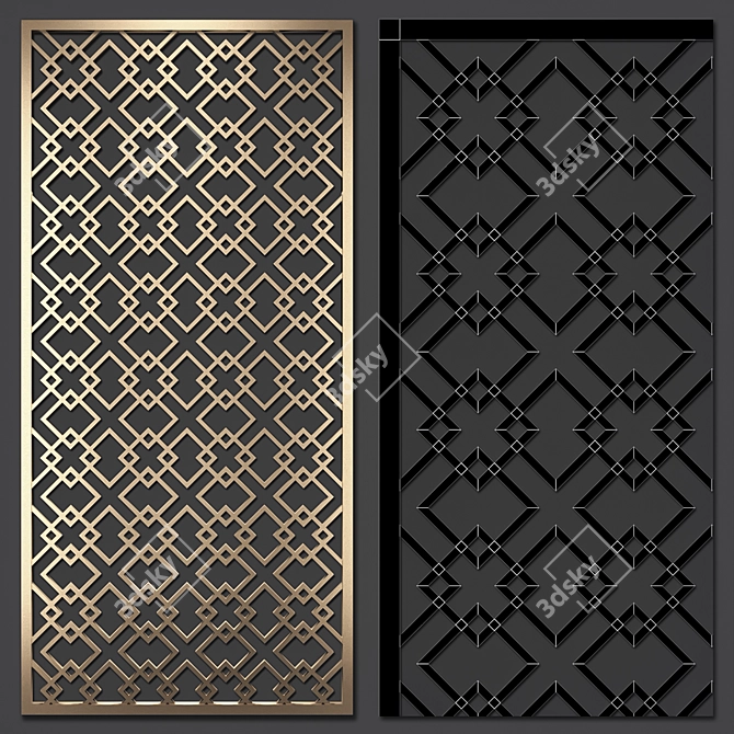 Title: Decorative Partition Set: Stylish and Functional 3D model image 3