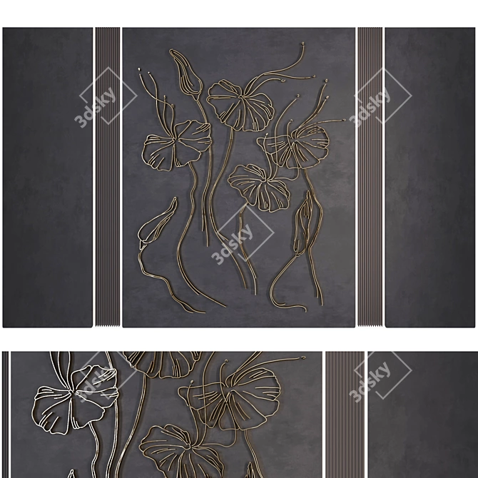 Versatile Floral Wall Art 3D model image 1