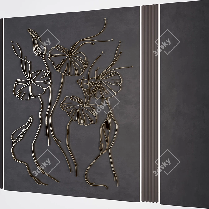 Versatile Floral Wall Art 3D model image 2