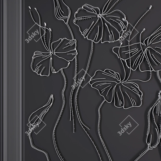 Versatile Floral Wall Art 3D model image 4