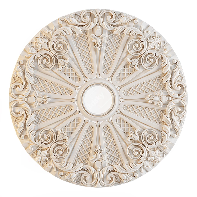 Elegant Rosette: Perfect Decor Accent 3D model image 1