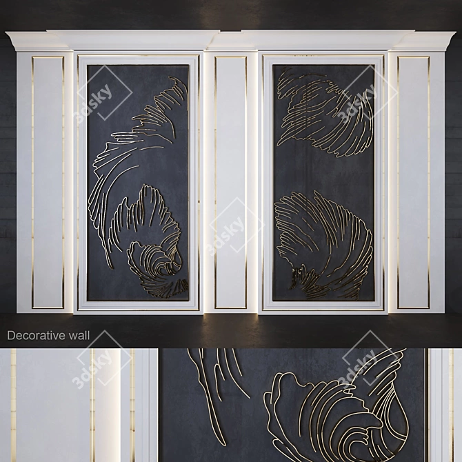 Title: WaveSteel Wall Art 3D model image 1