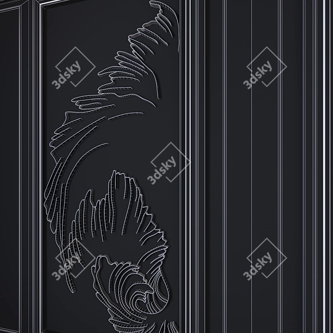 Title: WaveSteel Wall Art 3D model image 5