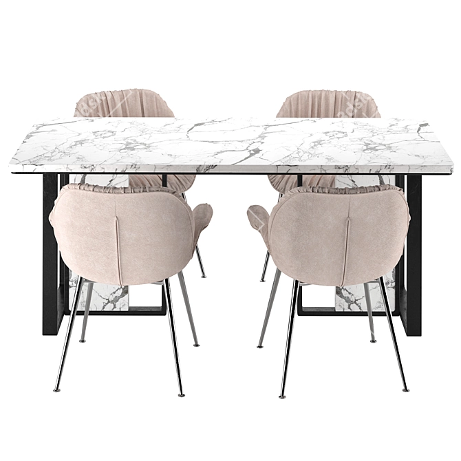 Modern Dining Table Set 3D model image 3