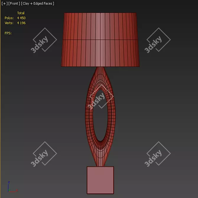 Rondo Black Linen Table Lamp 3D model image 3