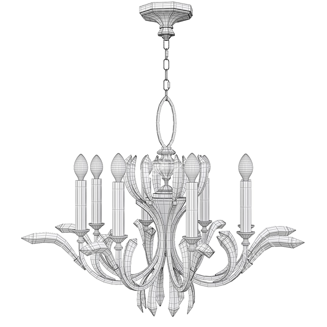 Beveled Arcs 763 Chandelier: Elegant Illumination in Harmonious Design 3D model image 2