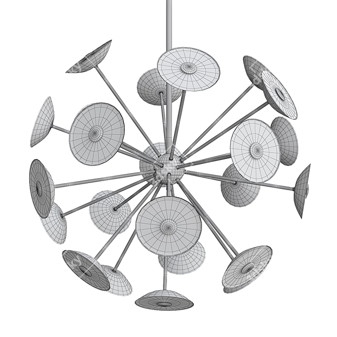 Minimalist Dot Pendant Light 3D model image 2