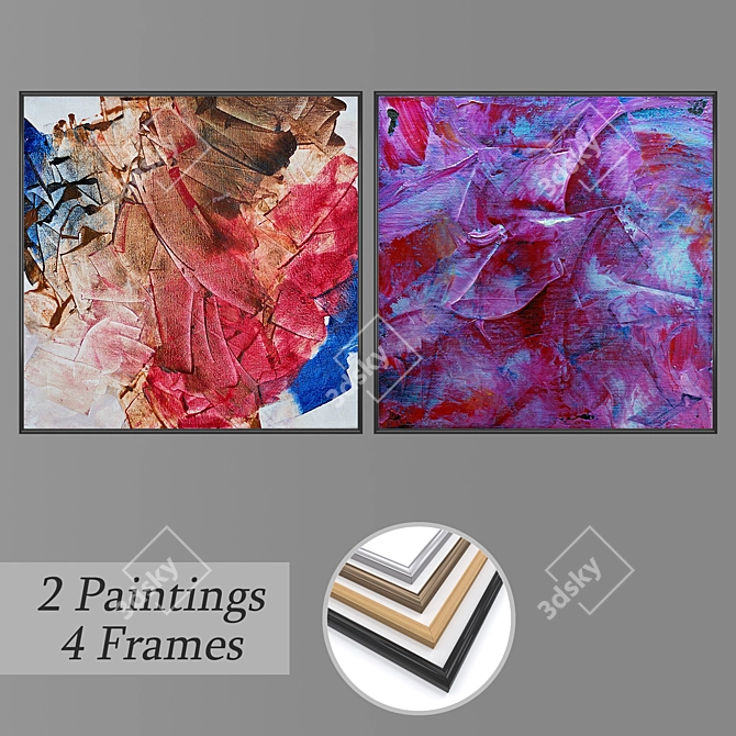 Elegant Wall Art Set 2127 3D model image 1