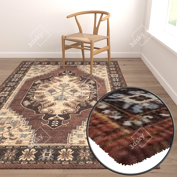 Luxury Carpet Set: High-Quality Textures (3 Pieces) 3D model image 5