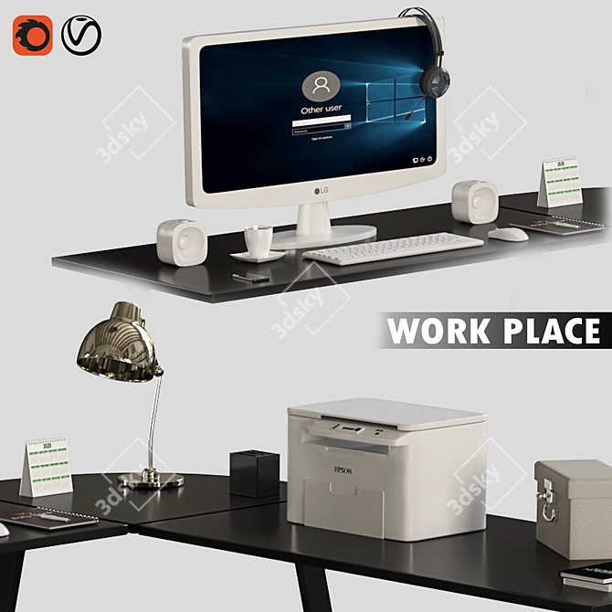 Ultimate Workspace Essentials 3D model image 2