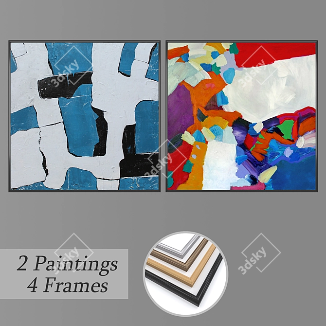 Elegant Wall Art Set 3D model image 1