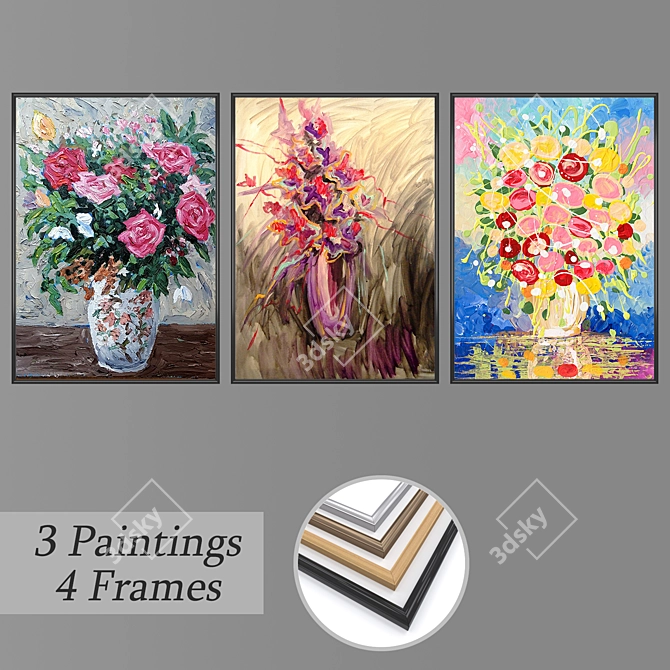 Elegant Wall Art Set - No. 2130 3D model image 1