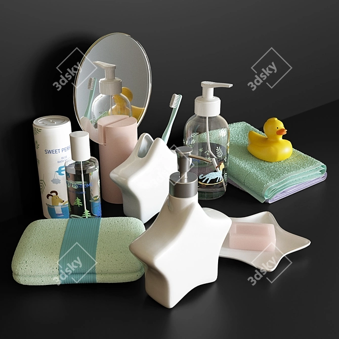 Zara Home Kids Bathroom Set 3D model image 1