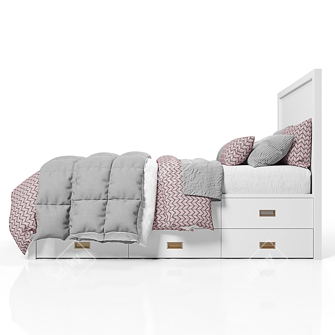 Elegant Avalon Bed with Trundle 3D model image 3