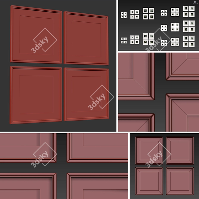 Versatile Picture Frames Set 3D model image 5