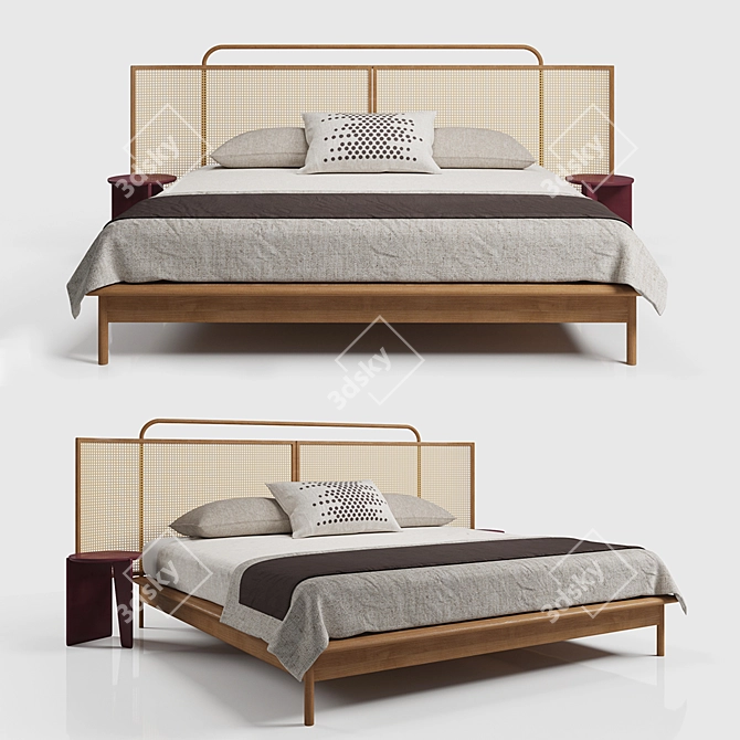 Radnor Mae Bed: Contemporary Elegance for Restful Nights 3D model image 1