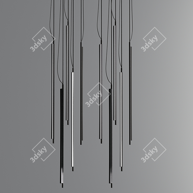 Sleek Illuminated Pendant Lights 3D model image 2