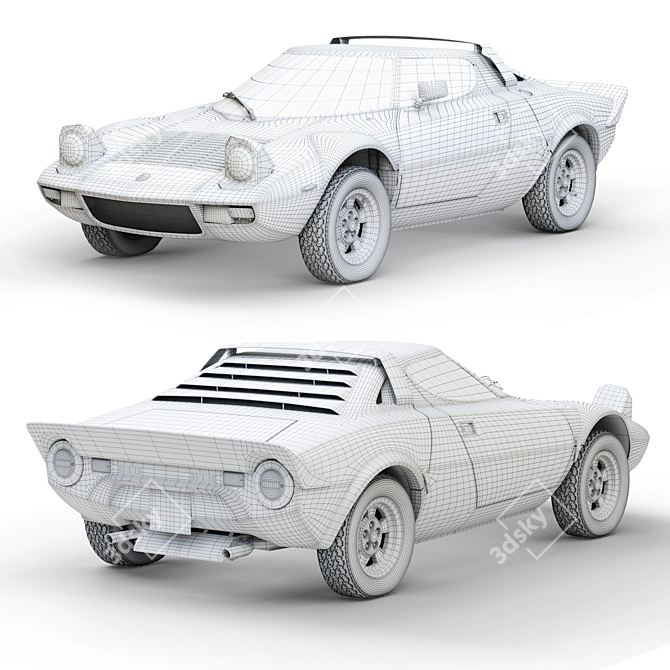 Classic Lancia Stratos HF: Iconic 1974 Design 3D model image 5