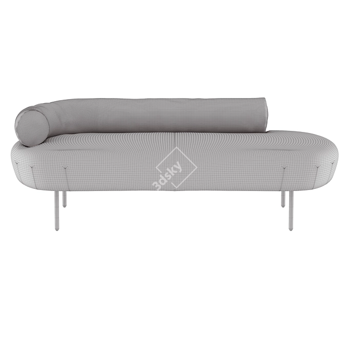 Adelaide Straight Sofa - Gray 3D model image 2