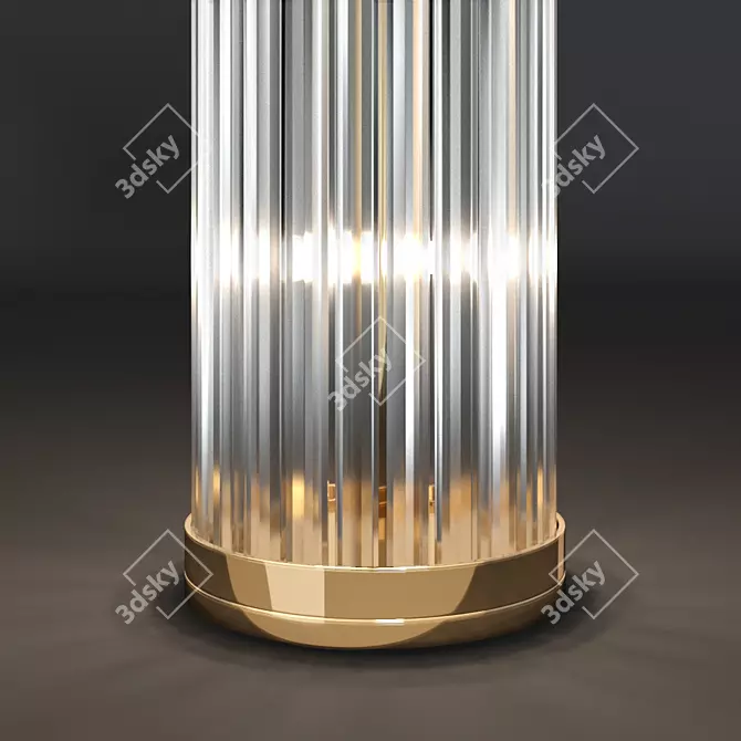 Gold Metal Glass Floor Lamp 3D model image 3