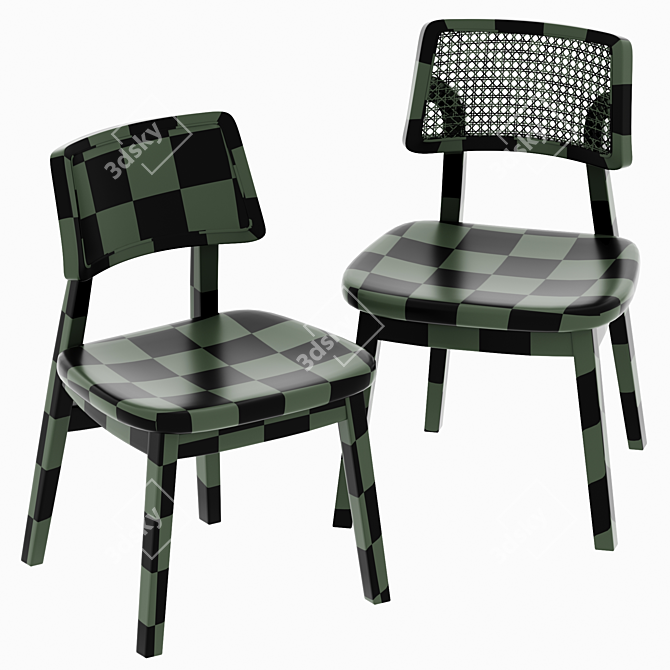 Rustic Rattan Jago Chair 3D model image 4