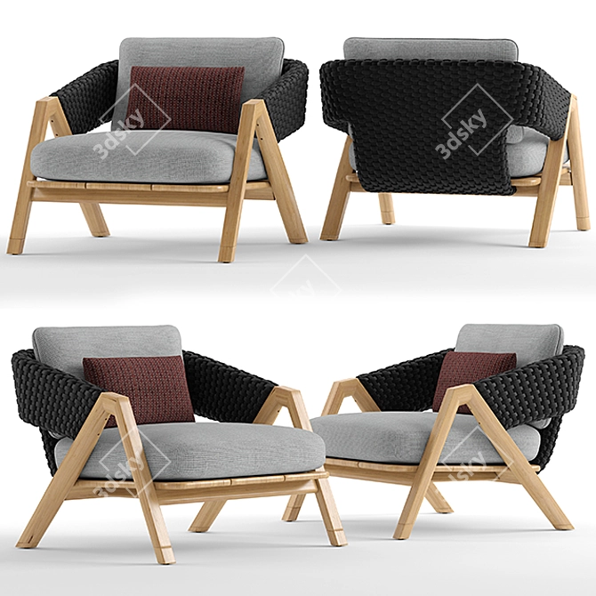 Ethimo Knit Armchair: Modern and Stylish Seating Solution 3D model image 1