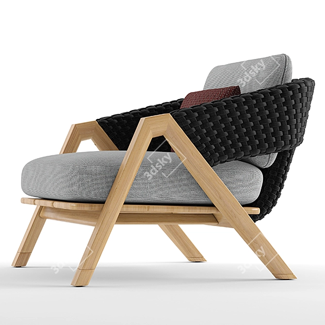 Ethimo Knit Armchair: Modern and Stylish Seating Solution 3D model image 4