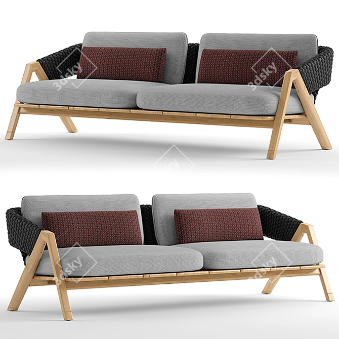 Cozy Ethimo Knit Sofa: Modern Elegance 3D model image 1